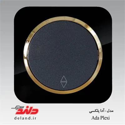 کلید تبدیل / آدا پلکسی مشکی زه طلایی(مکانیزم+قاب+زه) دلند الکتریک